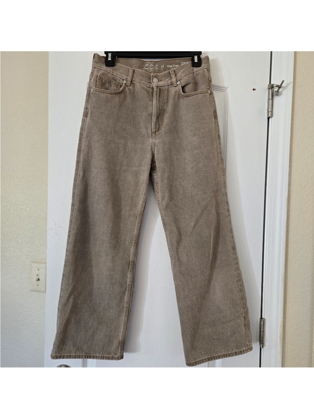 COS Wide Crop Jeans 27 Brown Taupe High Rise Straight Leg Cropped Denim